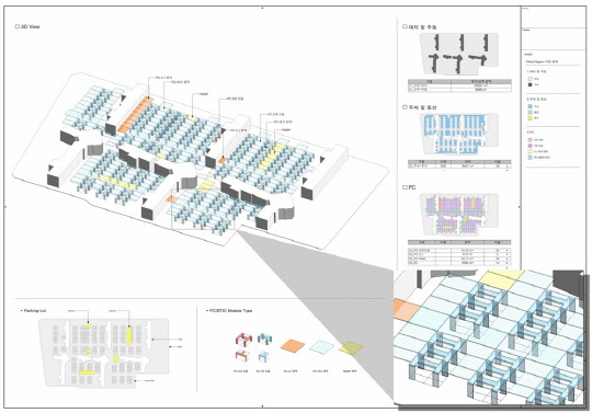. DL이앤씨의 지하주차장 자동 설계 프로그램 화면 예시. <DL이앤씨 제공>